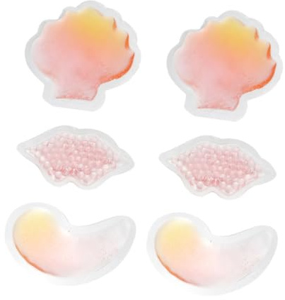 ELAYARD 6 Stück-Pack Gel Kalt und Wärmekompressen für Augen und Lippen Wiederverwendbare Schmerzlinderungspads Vielseitige Kälte und Wärmetherapie für Migräne Schwellungen und Hautpflege