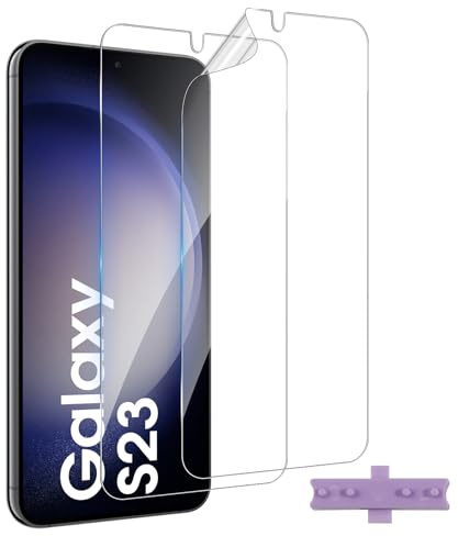 Xunzii Protector de Pantalla para Samsung Galaxy S23 5G [2 Pzs], [Compatible con ID de Huella Dactilar], Película de Hidrogel Flexible de TPU, Sin Burbujas，HD Pantalla Película Protectora