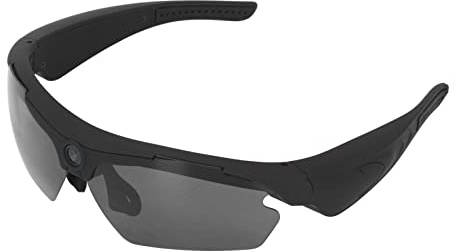 Plyisty Kamera-Brille, Video-Sonnenbrille 1080P Full HD-Video Aufzeichnung Kamera Brille mit Polarisierten HD-Linsen für Radfahren Fahren Wandern Angeln (Black)