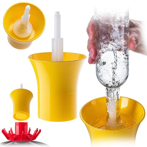 KADAX Flaschenspüler für Glasflaschen, Flaschenreiniger aus Kunststoff zum schnellen Spülen von Weinflaschen, Bierflaschen & Saftflaschen, Flaschenreinigung