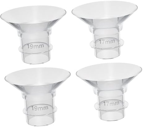 Levemolo Ersatzteile Waschbar und Sterilisierbar Wiederverwendbare Silikon Flanscheinsätze 4 Stück 17mm und 19mm für Milchpumpen für Tragbare von Frauen