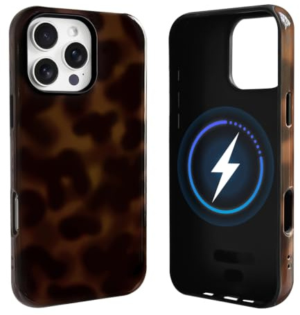 NITITOP for iPhone 16 Pro Case Cute Magnetic Leopard Print - Brown