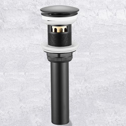 EBZFASO Pop-up Basin, Bonde Anti-odeurs avec Joint d'étanchéité for lavabo de Salle de Bain(Black)