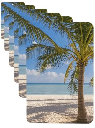 Car Air Fresheners set of 6 Rectangle Hanging Scented Cards Beach Palm Tree Air Freshener for Cars Rearview Mirror Pendant Scented Card for Car