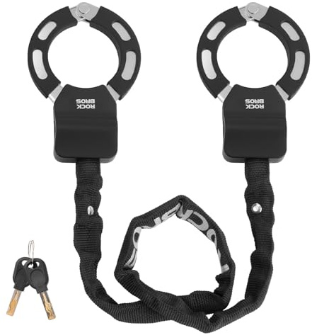 ROCKBROS Fahrradschloss Kettenschloss Handschellenschloss, 59,5 cm | 2 Schlüssel, Leicht, Handschellenschloss für Roller, Fahrrad, E-Scooter