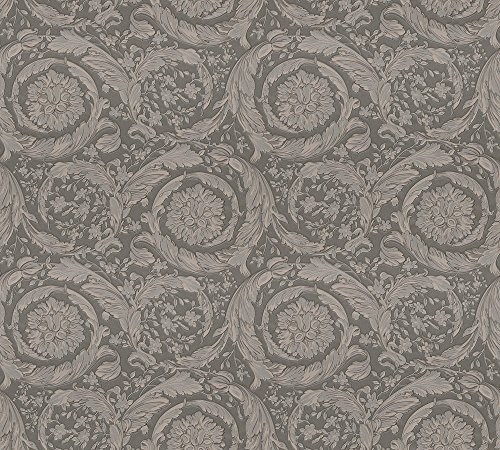 Luxury Wallpaper Versace 3 Non-Woven Wallpaper 10.05 m x 0.70 m Silver Grey Brown Made in Germany 935836 93583-6