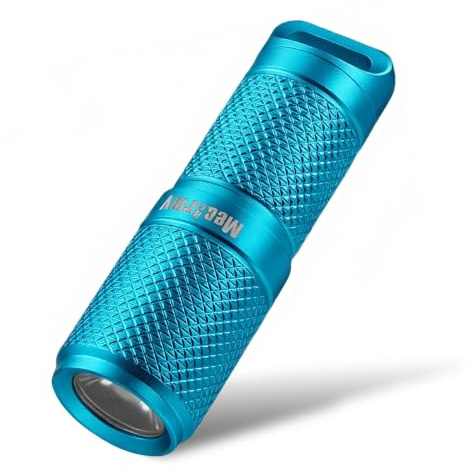 MecArmy X4S 130 Lumen Aluminum Super Micro-Sized Keychain EDC Flashlight with Micro USB Charging | Handheld Rechargeable Everyday Carry Car Keychain Light | Outdoor Camping Waterproof Torch (Blue)