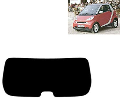 Passgenaue Tönungsfolie für-Smart Fortwo Coupe 3-Türen 2007-2010 Heckscheibe (05% Tiefschwarz)