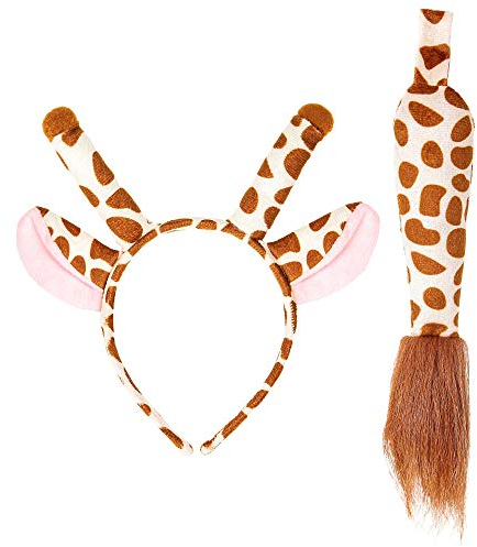 W WIDMANN MILANO Party Fashion 09735 - Verkleidungsset Giraffe mit Giraffenohren Haarreif und Giraffenschwanz, Mottoparty, Karneval