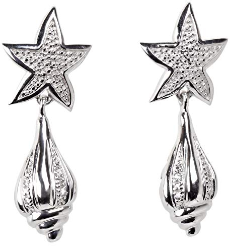 Pfeffinger Damen-Ohrstecker Seestern Muschel aus Silber 925 mit Zirkonia