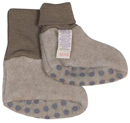 Cosilana Baby Fleece Schühchen kbT Wolle Bio Baumwolle (62-68, Lattemacchiatio- Melange)