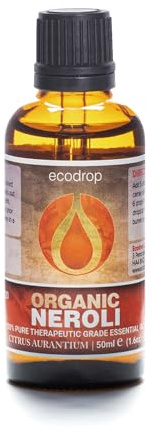 Ecodrop Neroli Essential Oil 50ml | Indian Citrus Aurantium | Indian Citrus aurantium oil for massage, diffusers and baths; supports skin care, relaxation and menstrual comfort.