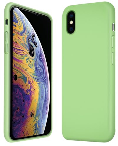 CoolGadget Schutzhülle TPU für iPhone X/iPhone XS, Silikonhülle, stoßfest, Kratzfest, kabelloses Laden, weiche Innenseite, Grün