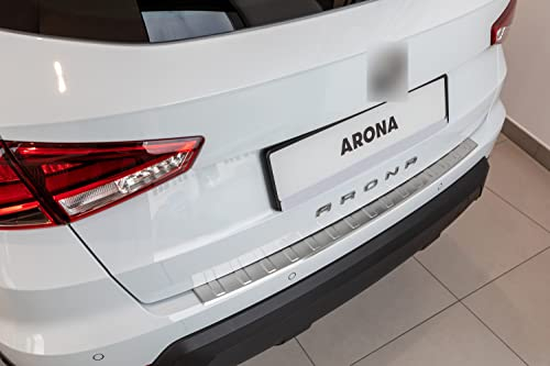Aroba AR1219-PB Edelstahl Schwarz Pulverbeschichtet Ladekantenschutz kompatibel mit Seat Arona ab BJ. 11.2017> passgenau Abkantung Farbe Schwarz