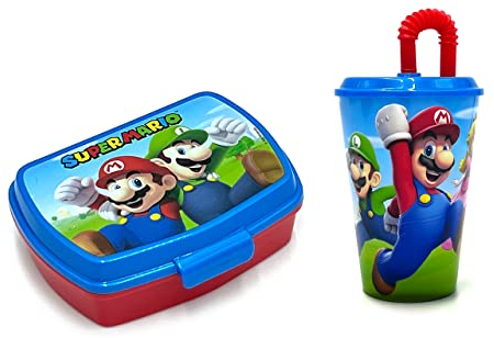 ICE TOYS porta merenda + borraccia con la cannuccia (Mario)