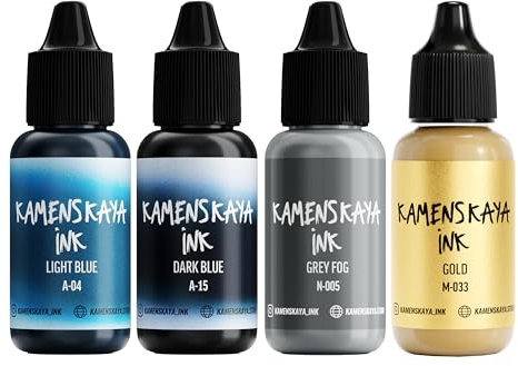 KAMENSKAYA Alcohol Ink Set #13 - Matched Color Combination of Alcohol Inks - 4 pcs. 0.51 fl oz (15 ml) Each