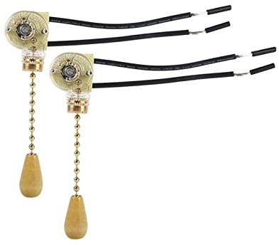 Interruttore a Tirante, Interruttore a Catena, Pull Cord Interruttore della Luce, Per Applique da Parete a LED, Ventilatore da Soffitto, Lampada da Bagno, 2 Pezzi