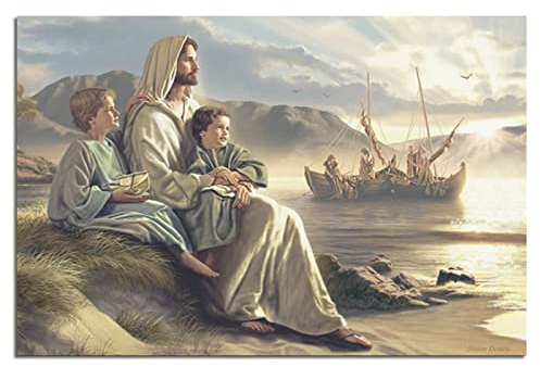 RONGCHENG Galiläisches Poster mit Jesus Christus, Gott, Religion, Leinwand, Kunst, Zuhause, Zimmer, Wanddekoration, Bild, Poster, Druck, Gemälde, Geschenk, Poster