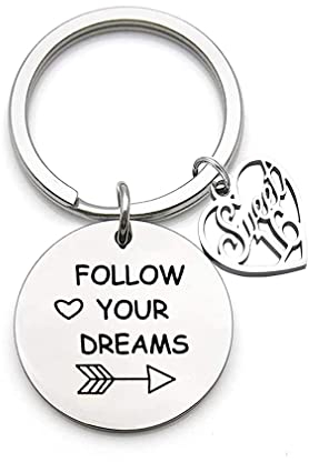 Inspirierende 16. Geburtstag Schlüsselanhänger Follow Your Dreams Schlüsselanhänger für Tochter, Schwester, Freundin, Familie, Geburtstagsgeschenk Mädchen