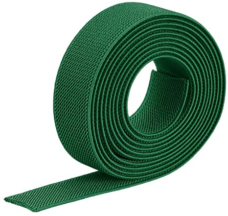 QUARKZMAN 2.5cm Gummiband Breit zum Nähen, 2 Meter Elastic Rubber Band, Breites Gummiband für Hosen, Bund, Stoffe zum Nähen (Dunkelgrün)