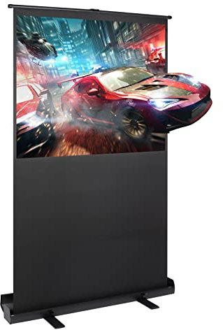 Todeco Ecran de Projection Portable 60 Pouces, Ecran de Projection sur Pied, 121 x 91 cm, 4:3 Full HD 3D