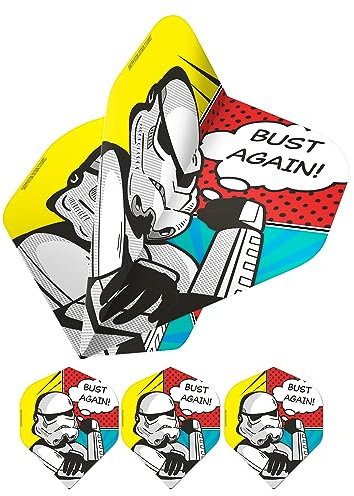 Shepperton Design Studios Original Stormtrooper Officially Licensed Dart Flights, Standard No2 Shape, 100 Micron, Bust Again, 5 Sets of 3 Flights (5XF4157)