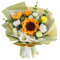 JISADER Simulazione Peluche Fai da Te Bouquet di Fiori all'Uncinetto Fiori Fatti a Mano Fiori Artificiali con Involucro di Carta Fiori Lavorati a Maglia, Girasole