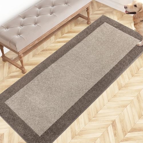 FCSDETAIL Schmutzfangmatte Innen 60 x 150 cm, rutschfeste Fußmatte, waschbar Fussmatte, Läufer Teppich für Hund, Eingang, Küchen & Flur