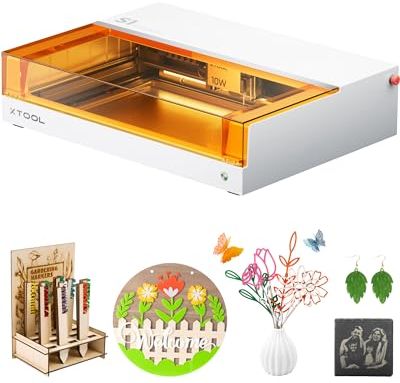 xTool S1 10W Laser Graviermaschine Perlweiß,10W Heimwerker DIY Laser Cutter, 0.06 * 0.06mm Punkt, Autofokus, 608 * 385mm, präzise Gravur auf Holz, Metall, Acryl, Leder