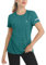 TACVASEN Sport Tshirt Damen Kurzarm Outdoor Freizeitshirt Stretch Atmungsaktiv Funktions Basic Meliert Shirt Wandern Gym Yoga (XXL, Jadegrün)