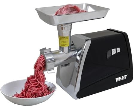 Valley Sportsman #8 Electric Meat Grinder, 575W Electric Grinder Machine, Ideal for Small Batch Home Sausage Grinder, Black