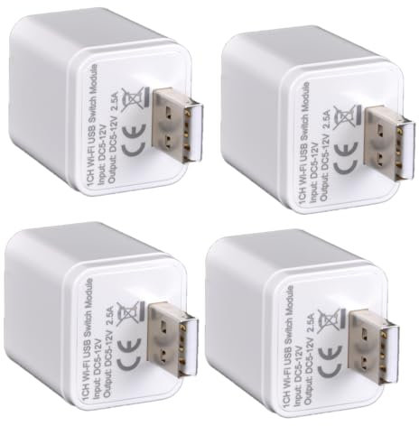 Micro USB inteligente, mini adaptador, 5 V inalámbrico tuya interruptor inteligente, dispositivos USB inteligentes a través de smartlife APP Control de voz Compatible con Alexa Google Home (4)