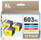 Coloran Kompatible Tintenpatronen für Epson 603XL für Expression Home XP-2100 XP-2150 XP-4100 XP-4105 XP-3100 XP-2155 Workforce WF-2830 WF-2835 (12 Stück)