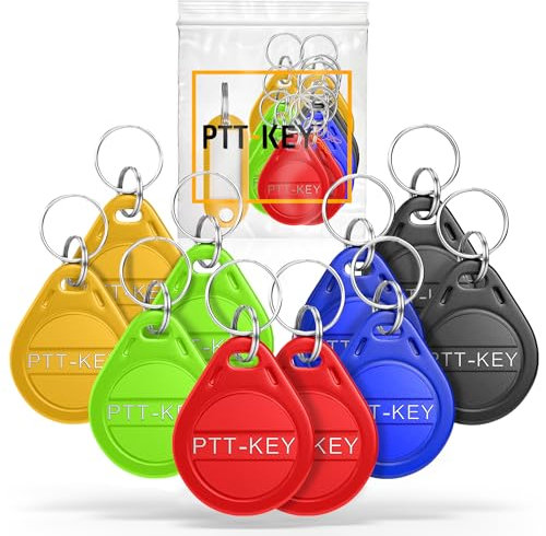 PTT-KEY® | Lot de 10 Badges RFID 13.56Mhz | Programmable MCT sur Smartphone Android | UID Modifiable | Puce CUID | Badge Vigik Universel | NFC Tag | Badge Passe Partout | Badge Immeuble | Lecteur RFID