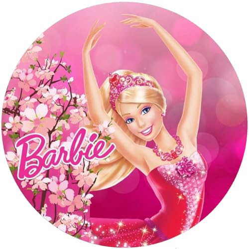 Tortenbild, mit dem Motiv: BARBIE, Essbares Foto für Torten, Premium Esspapier, Tortenaufleger Ø 20cm BARBIE K 10