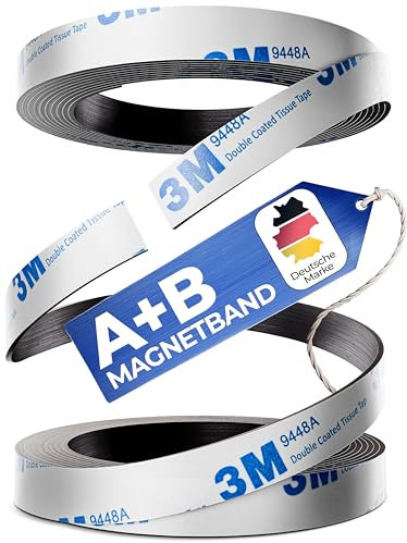 YOURGANIZE® Magnetband selbstklebend A und B | Magnete für Fliegengitter & leichte Gegenstände | Magnete mit Gegenstück (8m + 8m)