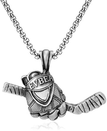 Sopodbacker Party Halskette Ketten Schmuck Herren Frauen Anhänger Necklace Eishockey Handschuhe Stöcke Anhänger Männer Punk Halsketten Paare Freizeit Sport Party