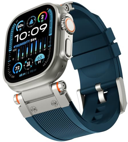 Silicone Cinturino per Apple Watch Ultra 2 49mm, Cinturino di Ricambio Sportivo Regolabile Cinturini per Apple Watch Ultra 2 iWatch Ultra Series 10 46mm Series 9 8 7 6 5 4 3 2 1 45mm 44mm 42mm