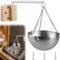 Aroma Schüssel Sauna, 12cm Edelstahl Sauna Verdampferschale mit Kette und Zubehör, 350ml Hängend Sauna Raum Spa Halter, Rund Hängend Schüssel Tasse Ätherische Öl Schüssel für Sauna Und Spa
