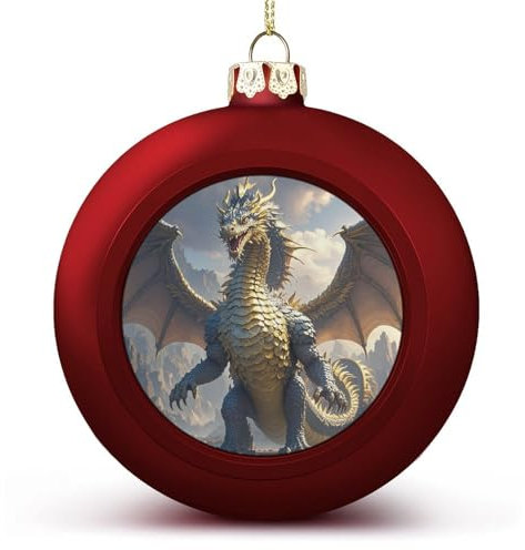 Große Weihnachtskugel, goldener Drache, bedruckte Weihnachtskugeln, Weihnachtsbaumschmuck, Halloween-Kugel-Ornamente