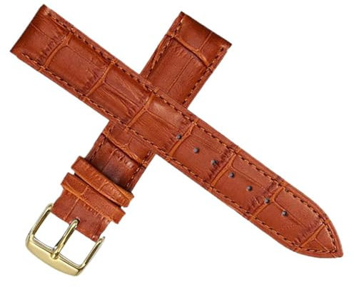 Biannbjx Universelles Ersatzarmband aus Leder für 12-22-mm-Uhrenarmband, Hellbraun-Gold, 12mm