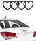 Flaconi Aufkleber für Auto,Aufkleber Auto,Auto Logo Modifikation,Herz Ringe Auto Emblem Logo Aufkleber,Autoaufkleber Tuning,Lustige Autoaufkleber,Dekorativer Aufkleber für A3 A4 A6L Q5 (Schwarz)