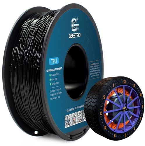 GEEETECH TPU Filament Schwarz,1kg Spule für 3d Drucker