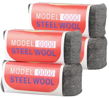 Stahlwolle, 4 Stück 0000 Stahlwolle, Einfach Zu Schneiden, Polieren, Reinigung von Kunststoffjalousien, Zum Füllen von Löchern und Rissen in Wänden, mit Schere und Handschuhe, für Räume, Garagen