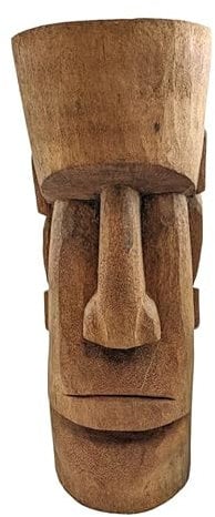 Coco Papaya Statua/portapiante Moai dell'isola di Pasqua in palme da cocco, 50 cm