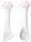 Lusofie 2 Pack Cat Food Spoon Silicone Cat Strip Feeder and Pet Food Mixing Paw Shape Cat Can Opener with Mini Spatula