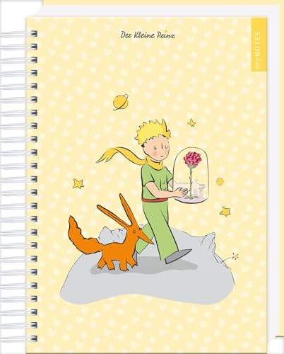 myNOTES Papeterie: Der Kleine Prinz Ringbuch: Mit Prinz, Fuchs und Rose | Notizbuch mit Spirale, punktkariert, für Kreatives und Erinnerungen
