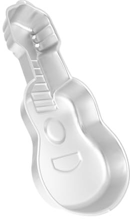 BEBEMOKO 3D-Gitarren-Kuchenform, Aluminium-Backform, Keksform für Musikliebhaber, antihaftbeschichtet, für Feiern