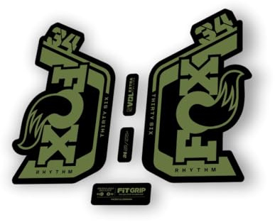 Gabel Ersatz Aufkleber kompatibel für Fox 34 Rhythm 2024 Serie Olive (matt)