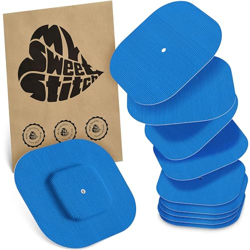 MySweetStitch – 10–25× Cerotto Simplera quadrato, overpatch 70 mm, delicato sulla pelle, impermeabile e traspirante (Blu, 10)